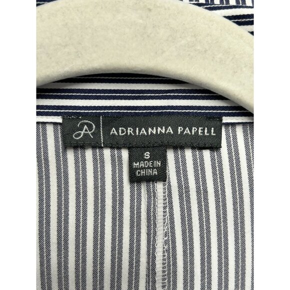 Adrianna Papell Striped Long Sleeve Tunic Top in Blue/White - Size S - Picture 4 of 6
